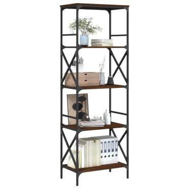 vidaXL Βιβλιοθήκη 5 Επιπέδων Καφέ Δρυς 59x35x171cm Επεξεργ. Ξύλο 1 τεμ.