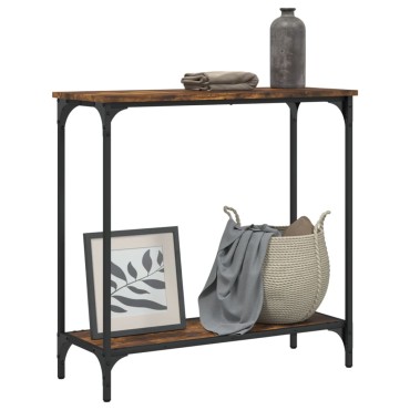 vidaXL Τραπέζι Κονσόλα Καπνιστή Δρυς 75x30,5x75cm Επεξεργ. Ξύλο 1 τεμ.