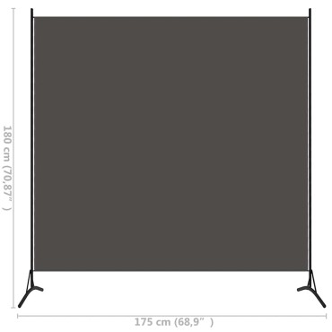 vidaXL Διαχωριστικό Δωματίου με Ανθρακί 175x180cm Υφασμάτινο 1 τεμ.