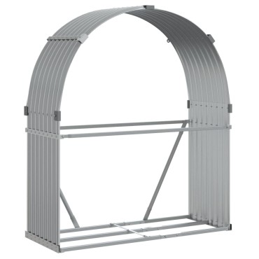 vidaXL Ξυλοθήκη Αν. Γκρι 120 x 45 x 140 εκ. από Γαλβανισμένο Ατσάλι