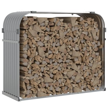 vidaXL Ξυλοθήκη Αν. Γκρι 120x45x100 εκ. από Γαλβανισμένο Ατσάλι