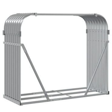 vidaXL Ξυλοθήκη Αν. Γκρι 120x45x100 εκ. από Γαλβανισμένο Ατσάλι
