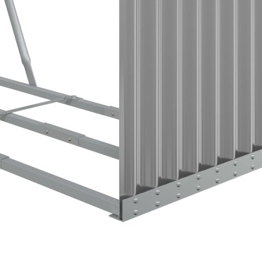 vidaXL Ξυλοθήκη Αν. Γκρι 120x45x100 εκ. από Γαλβανισμένο Ατσάλι