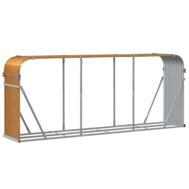 vidaXL Ξυλοθήκη Αν. Καφέ 234x45x100 εκ. από Γαλβανισμένο Ατσάλι