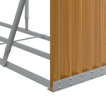 vidaXL Ξυλοθήκη Αν. Καφέ 234x45x100 εκ. από Γαλβανισμένο Ατσάλι