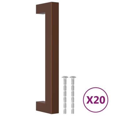 vidaXL Λαβές Ντουλαπιών 20 τεμ. Μπρονζέ 128 χιλ. από Ανοξείδωτο Ατσάλι