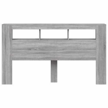vidaXL Κεφαλάρι Κρεβατιού με LED Γκρι Sonoma 180x18,5x103,5 εκ 1 τεμ.