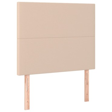vidaXL Κρεβάτι Boxspring με Στρώμα Καπουτσίνο 100x200cm από Συνθ.Δέρμα 1 τεμ. - Μονό