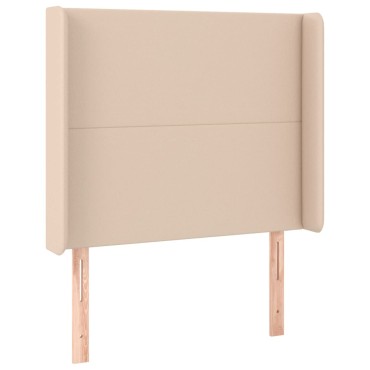 vidaXL Κεφαλάρι με Πτερύγια Καπουτσίνο 83x16x118/128cm Συνθ. Δέρμα 1 τεμ.