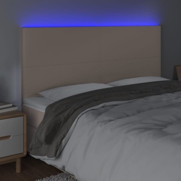 vidaXL Κεφαλάρι Κρεβατιού LED Καπουτσίνο 200x5x118/128 εκ 1 τεμ.