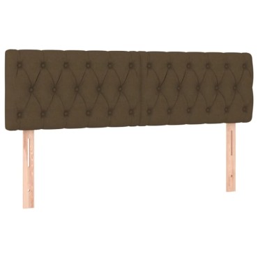 vidaXL Κρεβάτι Boxspring με Στρώμα Σκούρο Καφέ 160x200 εκ Υφασμάτινο