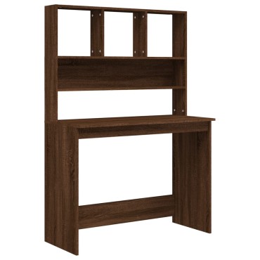 vidaXL Γραφείο με Ράφια Καφέ Δρυς 102x45x148cm Επεξεργασμένο Ξύλο 1 τεμ.
