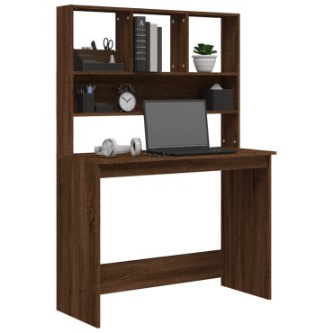 vidaXL Γραφείο με Ράφια Καφέ Δρυς 102x45x148cm Επεξεργασμένο Ξύλο 1 τεμ.