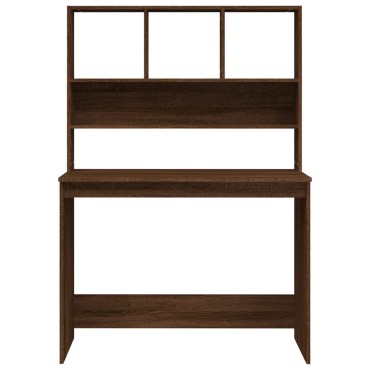 vidaXL Γραφείο με Ράφια Καφέ Δρυς 102x45x148cm Επεξεργασμένο Ξύλο 1 τεμ.