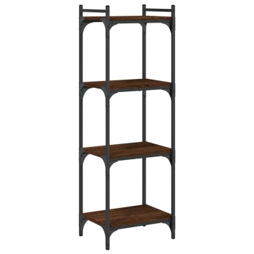 vidaXL Βιβλιοθήκη 4 Επιπέδων Καφέ Δρυς 40x30x120cm Επεξεργ. Ξύλο 1 τεμ.