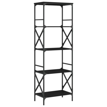 vidaXL Βιβλιοθήκη 5 Επιπέδων Μαύρη 59x35x171cm από Επεξεργ. Ξύλο 1 τεμ.
