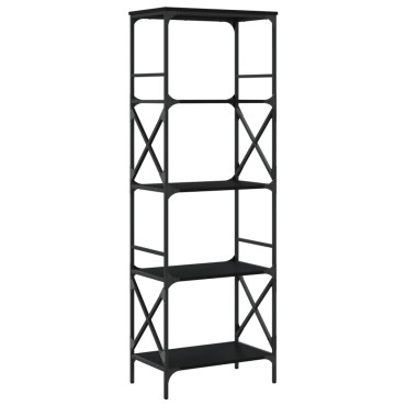 vidaXL Βιβλιοθήκη 5 Επιπέδων Μαύρη 59x35x171cm από Επεξεργ. Ξύλο 1 τεμ.