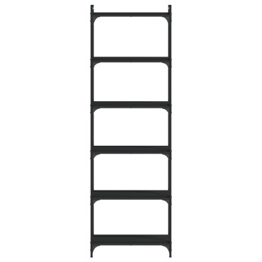 vidaXL Βιβλιοθήκη 6 Επιπέδων Μαύρη 60x30x188cm Επεξεργασμένο Ξύλο 1 τεμ.