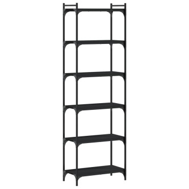 vidaXL Βιβλιοθήκη 6 Επιπέδων Μαύρη 60x30x188cm Επεξεργασμένο Ξύλο 1 τεμ.