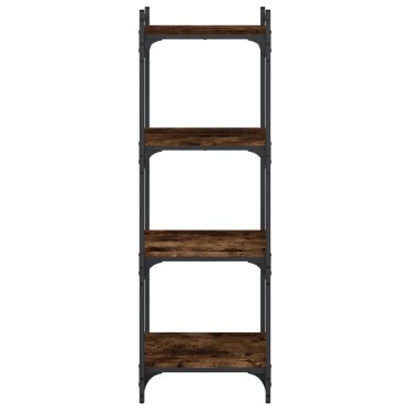 vidaXL Βιβλιοθήκη 4 Επιπέδων Καπνιστή Δρυς 40x30x120cm Επεξεργ. Ξύλο 1 τεμ.