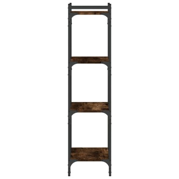 vidaXL Βιβλιοθήκη 4 Επιπέδων Καπνιστή Δρυς 40x30x120cm Επεξεργ. Ξύλο 1 τεμ.