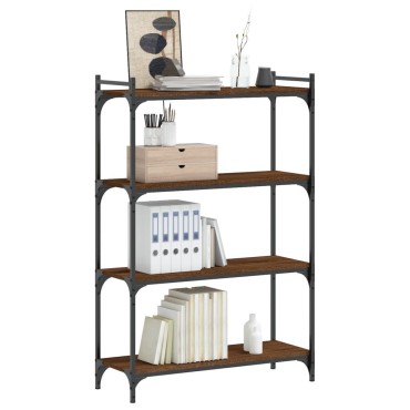 vidaXL Βιβλιοθήκη 4 Επιπέδων Καφέ Δρυς 80x30x120cm Επεξεργ. Ξύλο 1 τεμ.
