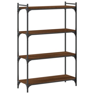 vidaXL Βιβλιοθήκη 4 Επιπέδων Καφέ Δρυς 80x30x120cm Επεξεργ. Ξύλο 1 τεμ.