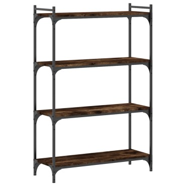 vidaXL Βιβλιοθήκη 4 Επιπέδων Καπνιστή Δρυς 80x30x120cm Επεξεργ. Ξύλο 1 τεμ.