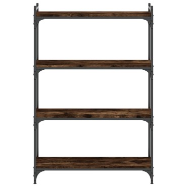 vidaXL Βιβλιοθήκη 4 Επιπέδων Καπνιστή Δρυς 80x30x120cm Επεξεργ. Ξύλο 1 τεμ.