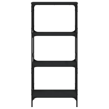 vidaXL Βιβλιοθήκη 4 Επιπέδων Μαύρη 59x35x132cm Επεξεργασμένο Ξύλο 1 τεμ.