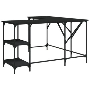 vidaXL Γραφείο Μαύρο 139x139x75cm από Επεξεργασμένο Ξύλο 1 τεμ.