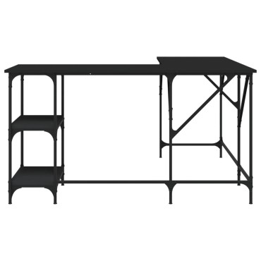 vidaXL Γραφείο Μαύρο 139x139x75cm από Επεξεργασμένο Ξύλο 1 τεμ.