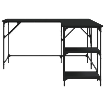 vidaXL Γραφείο Μαύρο 139x139x75cm από Επεξεργασμένο Ξύλο 1 τεμ.