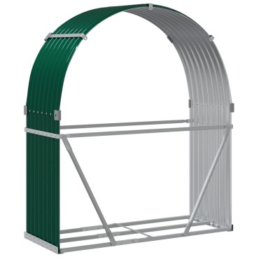 vidaXL Ξυλοθήκη Πράσινη 120 x 45 x 140 εκ. από Γαλβανισμένο Ατσάλι