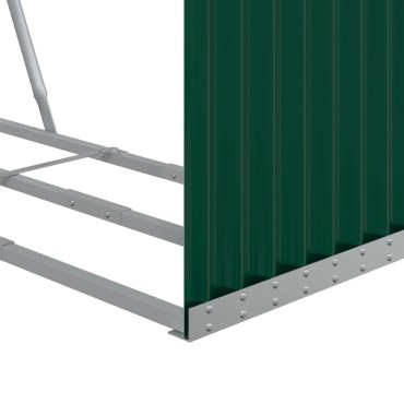 vidaXL Ξυλοθήκη Πράσινη 120 x 45 x 140 εκ. από Γαλβανισμένο Ατσάλι