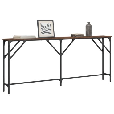 vidaXL Τραπέζι Κονσόλα Καφέ Δρυς 180x23x75cm Επεξεργασμένο Ξύλο 1 τεμ.