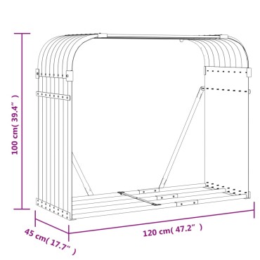 vidaXL Ξυλοθήκη Πράσινη 120 x 45 x 100 εκ. από Γαλβανισμένο Ατσάλι