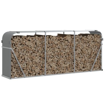 vidaXL Ξυλοθήκη Αν. Γκρι 234 x 45 x 100 εκ. από Γαλβανισμένο Ατσάλι