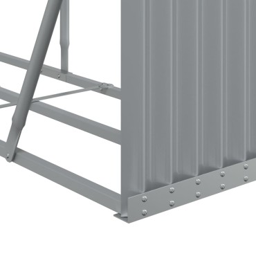 vidaXL Ξυλοθήκη Αν. Γκρι 234 x 45 x 100 εκ. από Γαλβανισμένο Ατσάλι