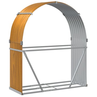vidaXL Ξυλοθήκη Αν. Καφέ 120 x 45 x 140 εκ. από Γαλβανισμένο Ατσάλι