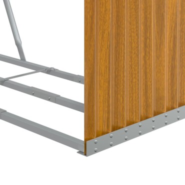 vidaXL Ξυλοθήκη Αν. Καφέ 120 x 45 x 140 εκ. από Γαλβανισμένο Ατσάλι