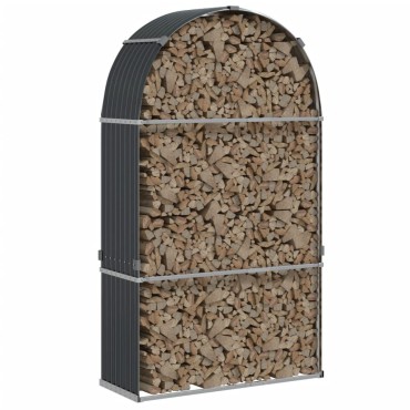 vidaXL Ξυλοθήκη Ανθρακί 120x45x210 εκ. από Γαλβανισμένο Ατσάλι