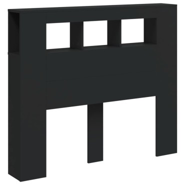 vidaXL Κεφαλάρι Κρεβατιού με LED Μαύρο 120x18,5x103,5cm Επεξεργ. Ξύλο 1 τεμ.