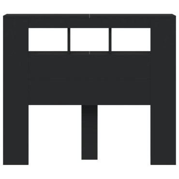 vidaXL Κεφαλάρι Κρεβατιού με LED Μαύρο 120x18,5x103,5cm Επεξεργ. Ξύλο 1 τεμ.