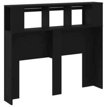 vidaXL Κεφαλάρι Κρεβατιού με LED Μαύρο 120x18,5x103,5cm Επεξεργ. Ξύλο 1 τεμ.