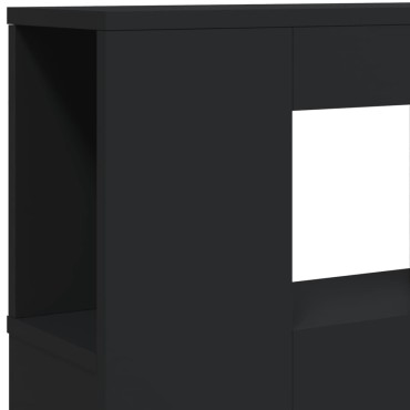 vidaXL Κεφαλάρι Κρεβατιού με LED Μαύρο 120x18,5x103,5cm Επεξεργ. Ξύλο 1 τεμ.