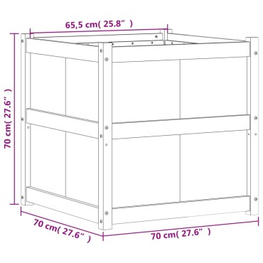 vidaXL Ζαρντινιέρα 70 x 70 x 70 εκ. από Μασίφ Ξύλο Ψευδοτσούγκας