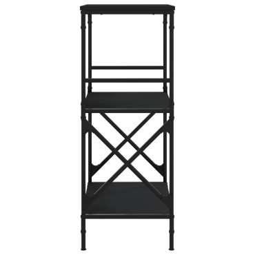 vidaXL Βιβλιοθήκη 3 Επιπέδων Μαύρη 59x35x90,5cm Επεξεργασμένο Ξύλο 1 τεμ.