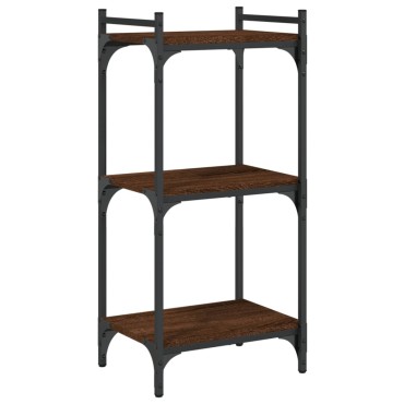 vidaXL Βιβλιοθήκη 3 Επιπέδων Καφέ Δρυς 40x30x86cm Επεξεργ. Ξύλο 1 τεμ.