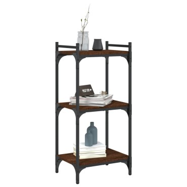 vidaXL Βιβλιοθήκη 3 Επιπέδων Καφέ Δρυς 40x30x86cm Επεξεργ. Ξύλο 1 τεμ.